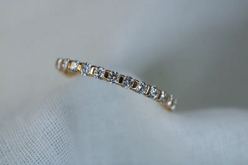 Alliance demi-clos - Or rose 18K & diamants