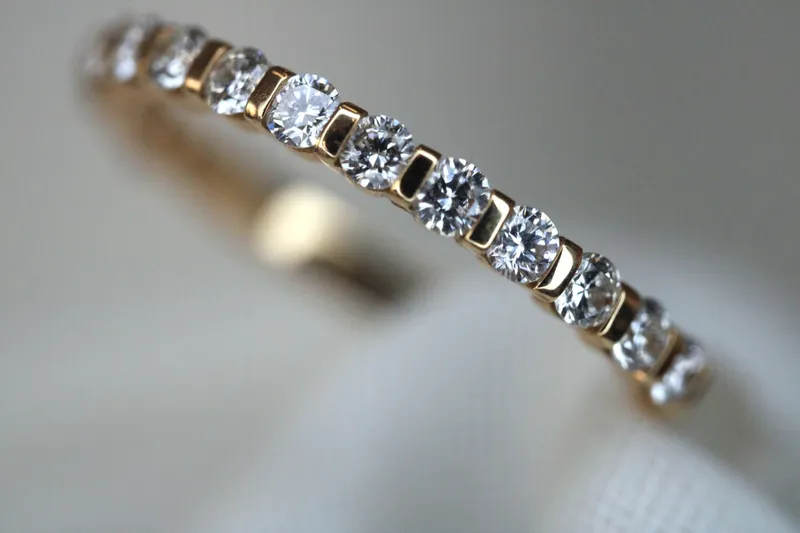 Alliance demi-clos - Or rose 18K & diamants