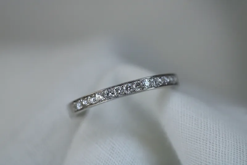 Alliance grains - Or blanc 18K & diamants