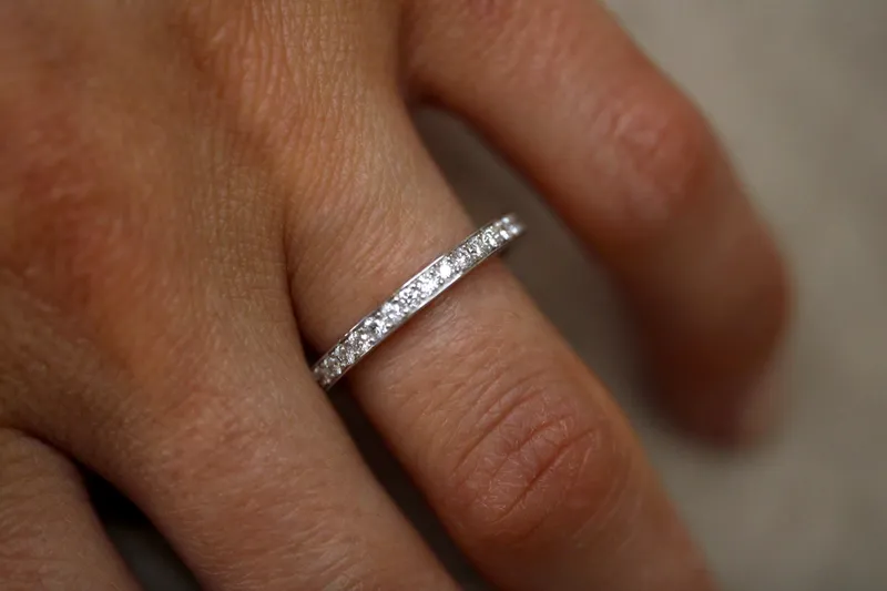 Alliance grains - Or blanc 18K & diamants