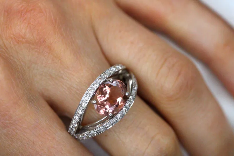 bague Nazar - or blanc 18K - tourmaline & diamants -6