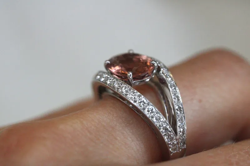 bague Nazar - or blanc 18K - tourmaline & diamants -8