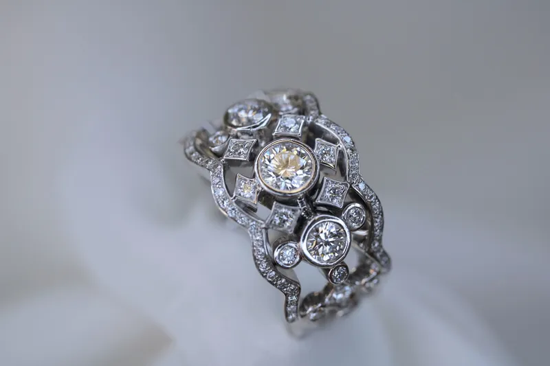 Bague en or blanc 18k - Diamants