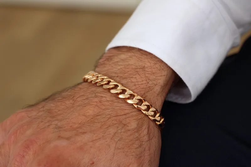 Gourmette en or rose 18k