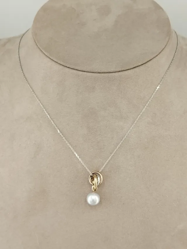 Pendentif 3 ors et perle d'eau douce